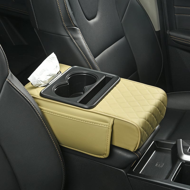 ๐ 5-in-1 Premium Leather Console Organizer & Armrest Cushion