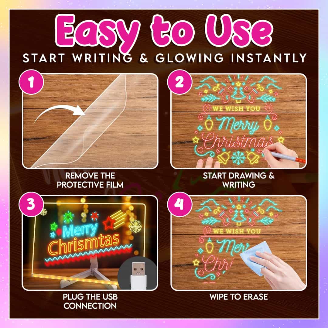 🎁Creative Rewritable Acrylic LED Message Board 🎨