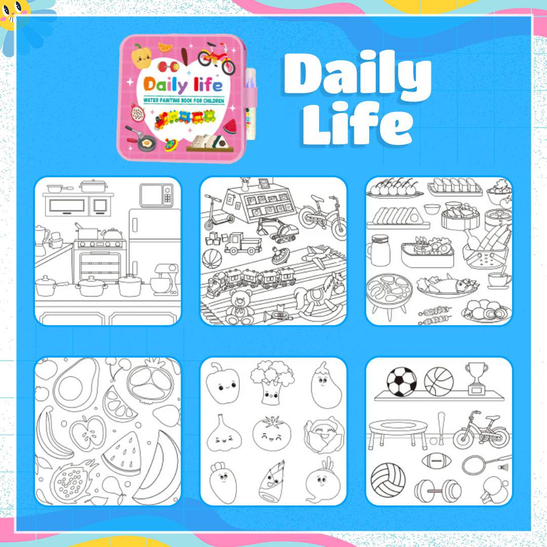 Mess-Free Reusable Water Coloring Book