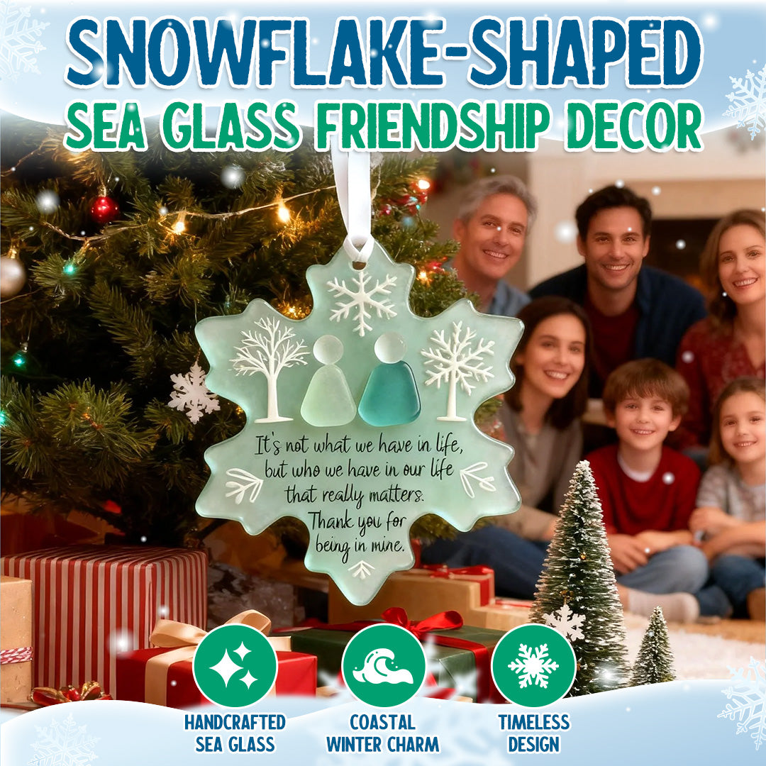 🌊Snowflake-Shaped Sea Glass Friendship Decor❄️✨ Shaped by Nature & Crafted by Hand