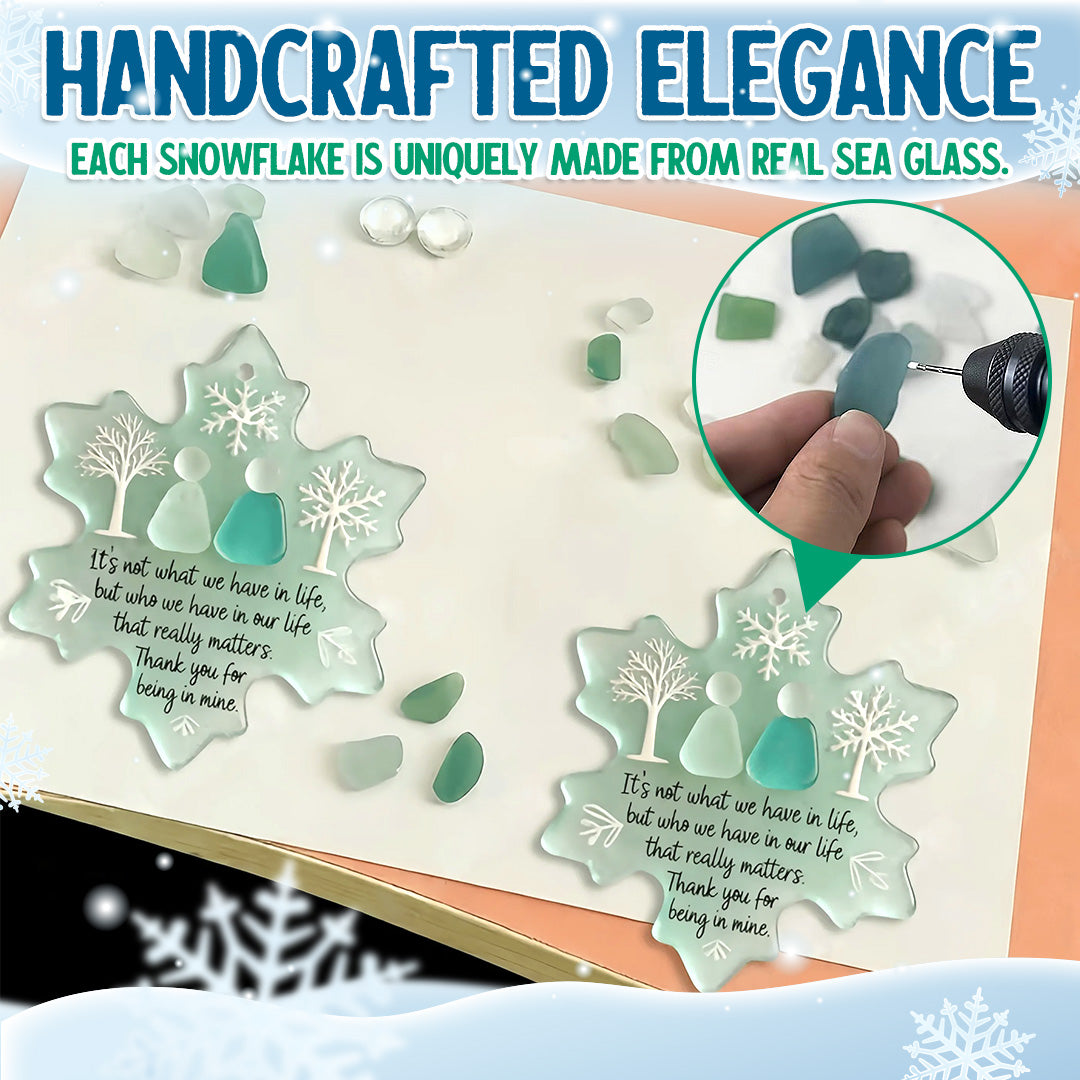 🌊Snowflake-Shaped Sea Glass Friendship Decor❄️✨ Shaped by Nature & Crafted by Hand