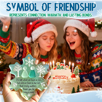 🌊Snowflake-Shaped Sea Glass Friendship Decor❄️✨ Shaped by Nature & Crafted by Hand