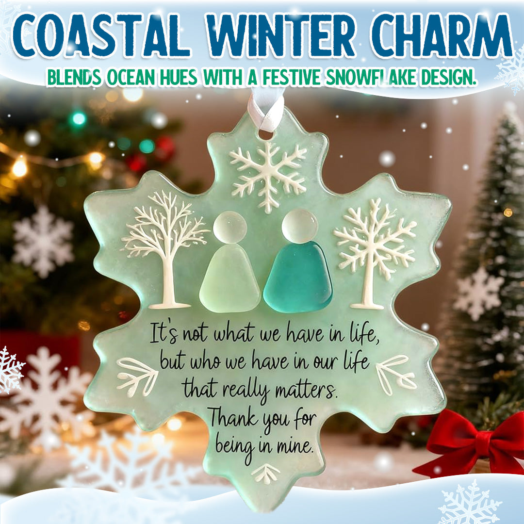 🌊Snowflake-Shaped Sea Glass Friendship Decor❄️✨ Shaped by Nature & Crafted by Hand