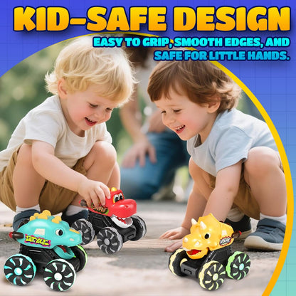 🚗 Press & Go Dino Truck Toy with Motion Activated Light for Toddlers