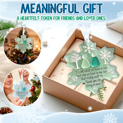 🌊Snowflake-Shaped Sea Glass Friendship Decor❄️✨ Shaped by Nature & Crafted by Hand