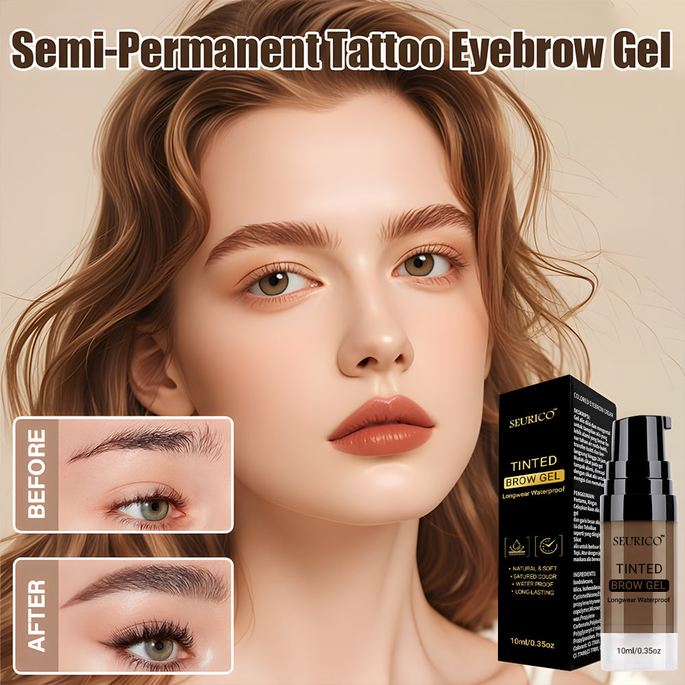 Seurico™ Semi-Permanent Eyebrow Tattoo Gel – 72H Waterproof Brow Tint, Nourishes & Shapes Sparse Brows