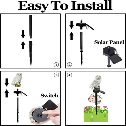 Solar Powered Owl Garden Light for Outdoor Decoration