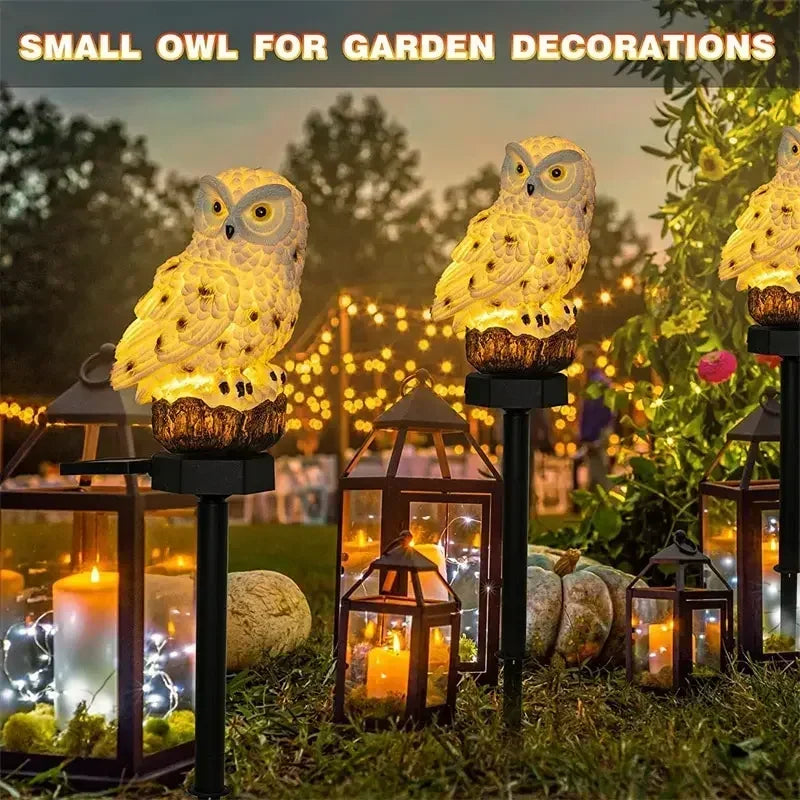 Solar Powered Owl Garden Light for Outdoor Decoration