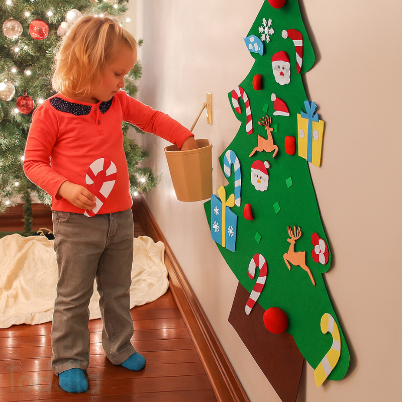 🎄 Montessori Toddler Felt Christmas Tree Set