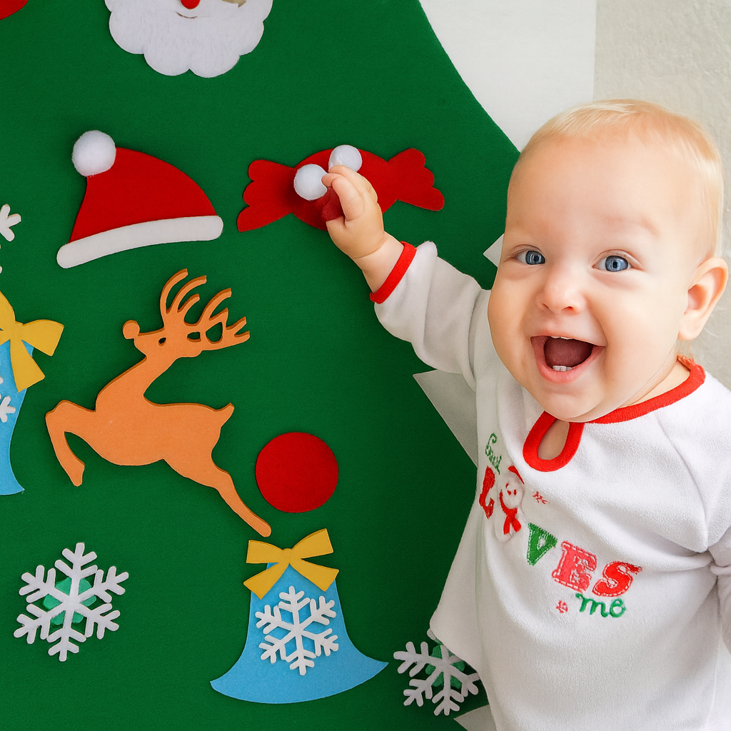 🎄 Montessori Toddler Felt Christmas Tree Set