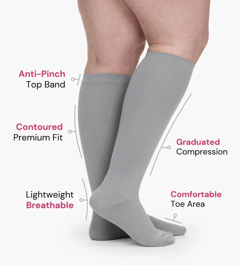 ✨Extra-Wide Compression Socks: Immediate Relief for Swelling & Fatigue