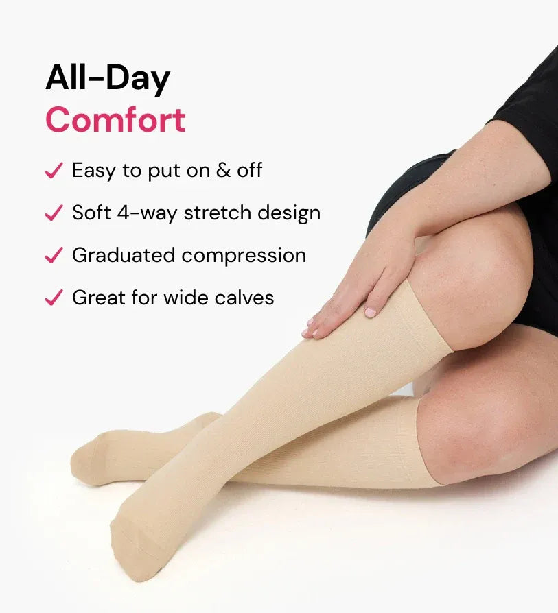 ✨Extra-Wide Compression Socks: Immediate Relief for Swelling & Fatigue