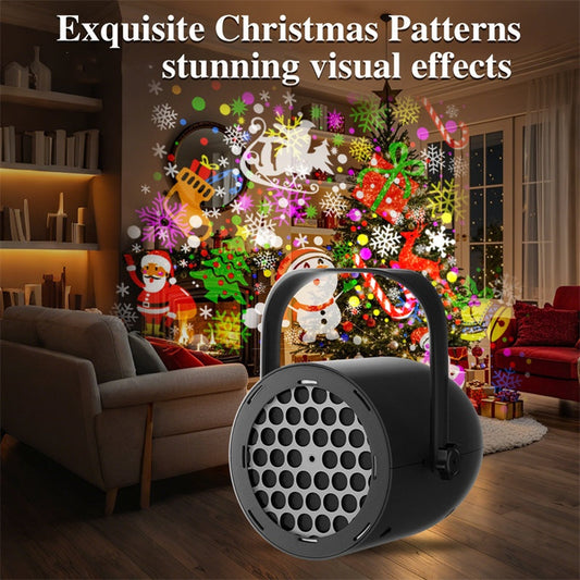16-Pattern Christmas Projector Light | HD Festive LED Projection Lamp for Indoor & Outdoor Holiday Decorations