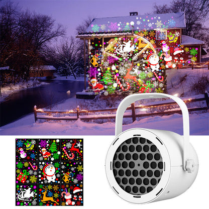 16-Pattern Christmas Projector Light | HD Festive LED Projection Lamp for Indoor & Outdoor Holiday Decorations