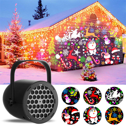 16-Pattern Christmas Projector Light | HD Festive LED Projection Lamp for Indoor & Outdoor Holiday Decorations