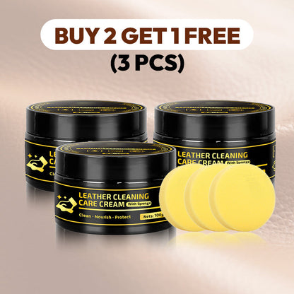 Leather Care & Cleaning Cream with Sponge